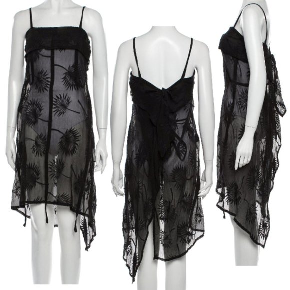 Ann Demeulemeester Tops - ANN DEMEULEMEESTER  Floral Printed Draped Front Tunic Dress